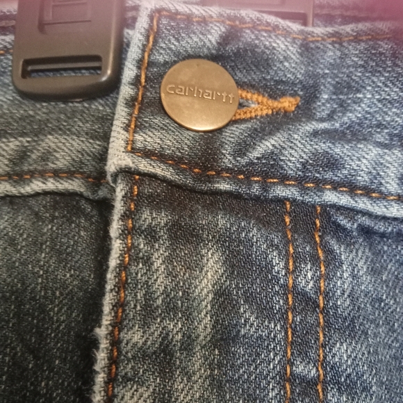 Carhartt Big Mens Denim Relaxed Fit Jean in Color Bay BD5119-M Size 48 x 32 EUC - Picture 13 of 15